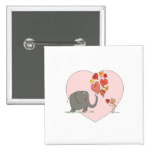 cute elephant and mouse valentine love vector buttons