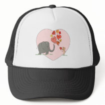 cute elephant and mouse valentine love vector mesh hats