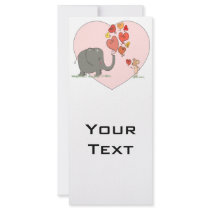 cute elephant and mouse valentine love vector rack card design