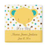Cute Elephant Birth Announcement It's a Boy Magnet