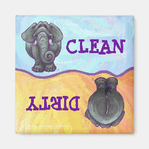 Cute Elephant Clean / Dirty Dishwasher Magnet