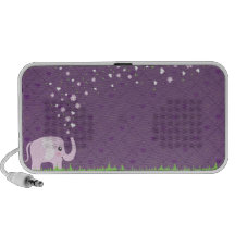 Cute elephant in girly pink & purple iPhone speakers