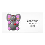 Cute Elephant with Ear  photo cards