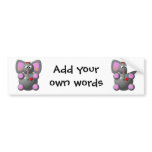 Cute Elephant with Earrings bumper stickers
