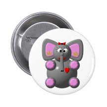 Cute Elephant with Earrings Buttons