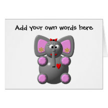 Cute Elephant with Earrings Card