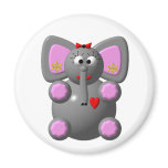 Cute Elephant with Earrings magnets