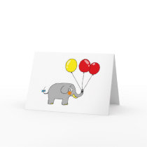 Cute elephant with party balloons