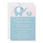 Cute Elephants Baby Shower Invitations