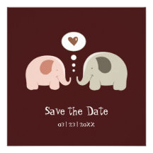 Cute Elephants - Save the Date invitation