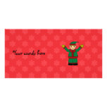 Cute elf red snowflakes picture card