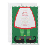 Cute Elf Skirt Holiday Party Invitation