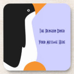 Cute Emperor Penguin Cartoon On Cork Coasters