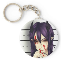 Cute evil anime guy with blood keychain