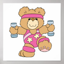 Cute Exercise Fitness bear Posters