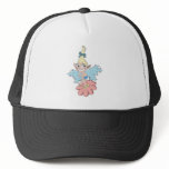 cute fairy dancing on flower mesh hat