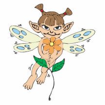 cute fairy girl holding flower photo cut outs