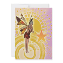 Cute fairy girls birthday party custom invitations