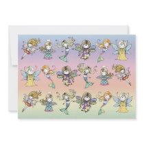 Cute Fairy Mermaid Angel Party Ivitations Custom Announcement