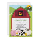 Cute farm animals barn birthday party invitation