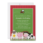Cute farm animals birthday party invitation