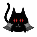 Cute fat black vampire kitty photo sculptures