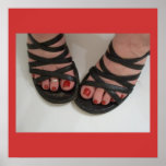 Cute Feet & red Polish Toes CANVAS! Posters