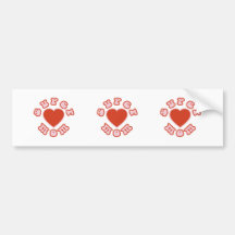 Cute Feminine & Girly Moms : Super Mum + Heart Bumper Stickers