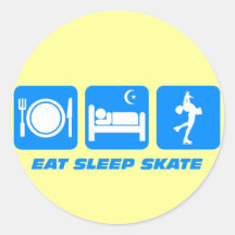 Cute figure skating round stickers