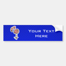 Cute Flamingo; Blue Bumper Stickers