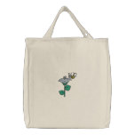 Cute Flower and Happy Bee Tote embroidered bags