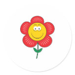 Cute Flower  Smiley Face stickers