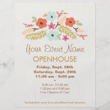 Cute Flowers Open House Flyer
