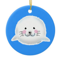 Cute fluffy baby seal