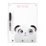 Cute Fluffy Furry White Cartoon Panda Dry Erase Boards