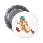 Cute Football Hotdog Running Goal Shirt Pinback Buttons