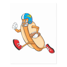 Cute Football Hotdog Running Goal Shirt Postcards