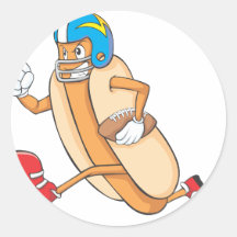 Cute Football Hotdog Running Goal Shirt Stickers