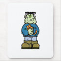 cute frankenstein monster with kitty cat mousepads