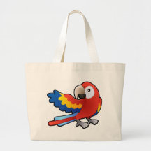 cute friendly Macaw Parrot Tote Bags