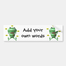 Cute frog and flies! bumper sticker