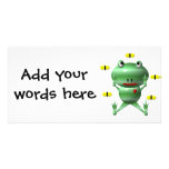 Cute frog and flies! photo cards