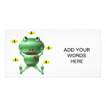 Cute frog and flies! photo cards