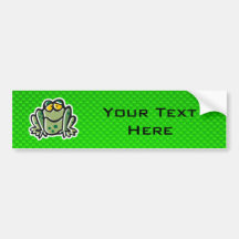 Cute Frog; Green Bumper Stickers
