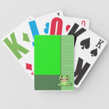 Cute Frog Green Cards Poker Cards