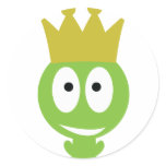 cute Frog King comic style Round Sticker