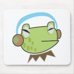 Cute Frog Listening to Music Character mousepad