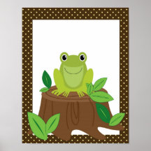 Cute frog nursery art poster