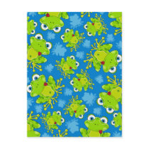 Cute Frog Patterned Postcard