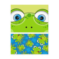 Cute Frog Patterned Postcard